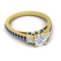 Ornate Three Stone Navan Ring