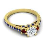 Ornate Three Stone Navan Ring