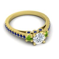 Ornate Three Stone Navan Ring