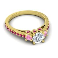 Ornate Three Stone Navan Ring