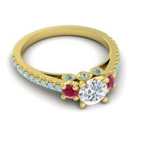 Ornate Three Stone Navan Ring