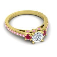Ornate Three Stone Navan Ring