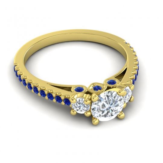 Ornate Three Stone Navan Ring