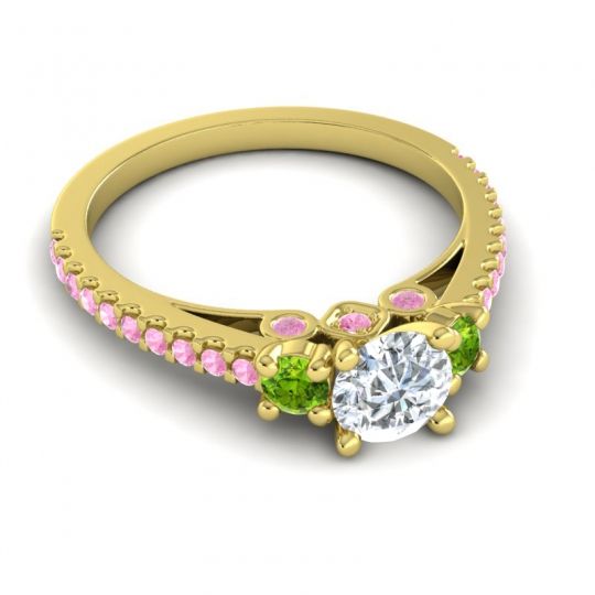 Ornate Three Stone Navan Ring