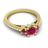 Ornate Three Stone Navan Ring
