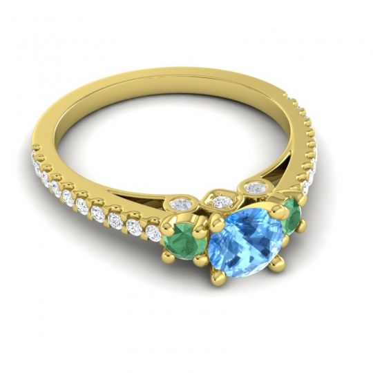 Ornate Three Stone Navan Ring