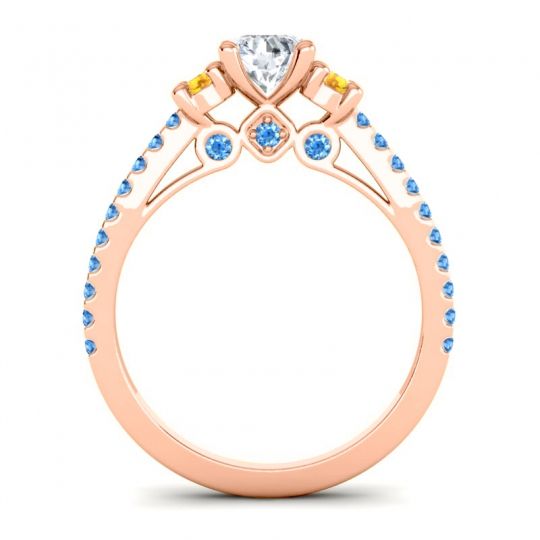 Ornate Three Stone Navan Ring