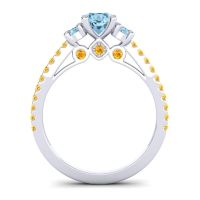 Ornate Three Stone Navan Ring