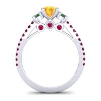 Ornate Three Stone Navan Ring