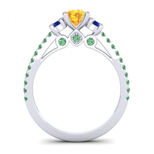 Ornate Three Stone Navan Ring