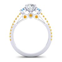 Ornate Three Stone Navan Ring