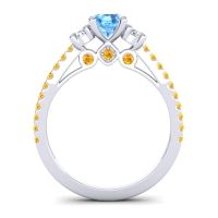 Ornate Three Stone Navan Ring