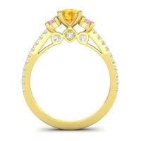 Ornate Three Stone Navan Ring