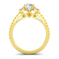 Ornate Three Stone Navan Ring