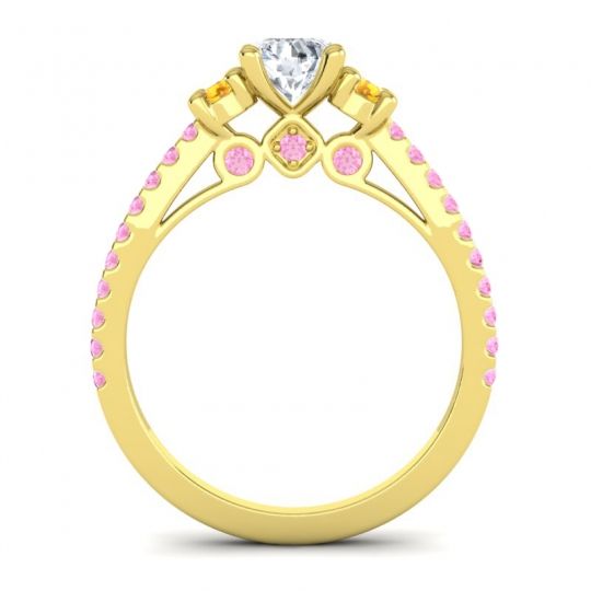 Ornate Three Stone Navan Ring