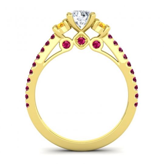 Ornate Three Stone Navan Ring