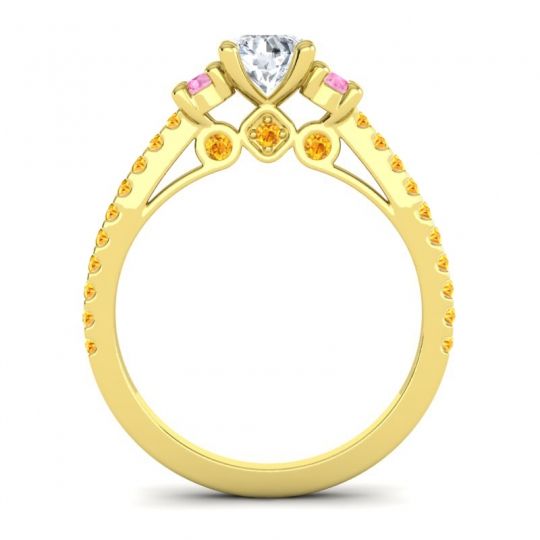 Ornate Three Stone Navan Ring