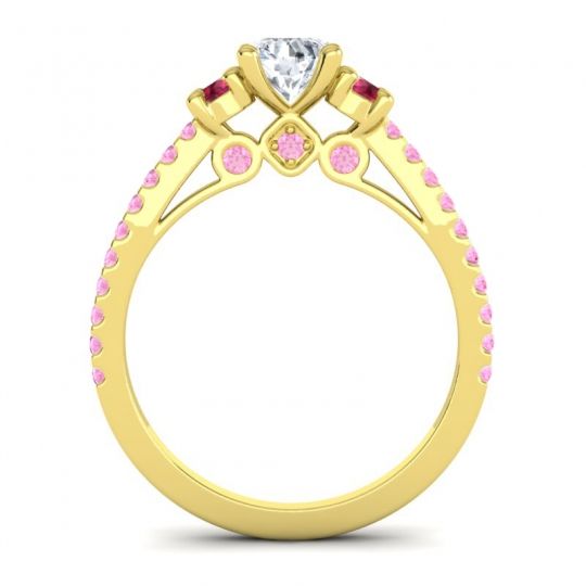 Ornate Three Stone Navan Ring
