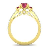 Ornate Three Stone Navan Ring