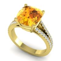 Cathedral Cushion Pave Viratara Ring