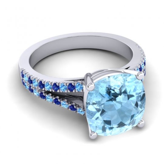 Cathedral Cushion Pave Viratara Ring