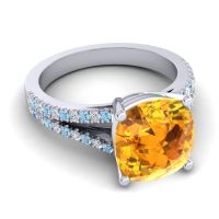 Cathedral Cushion Pave Viratara Ring