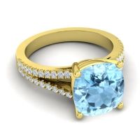 Cathedral Cushion Pave Viratara Ring