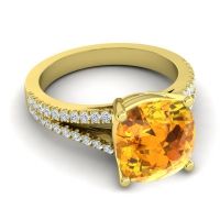 Cathedral Cushion Pave Viratara Ring