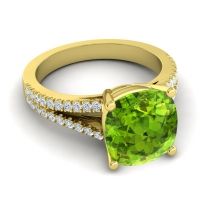 Cathedral Cushion Pave Viratara Ring