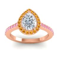 Pear Shape Halo Leta Ring