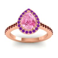 Pear Shape Halo Leta Ring