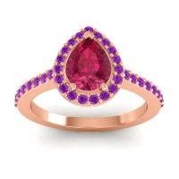Pear Shape Halo Leta Ring