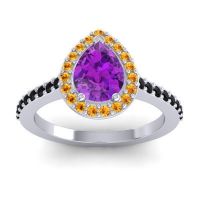 Pear Shape Halo Leta Ring