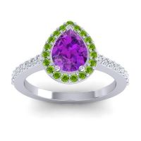 Pear Shape Halo Leta Ring