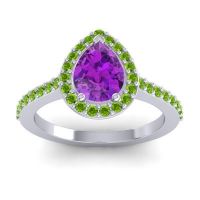 Pear Shape Halo Leta Ring
