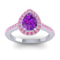 Pear Shape Halo Leta Ring