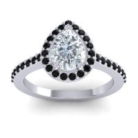 Pear Shape Halo Leta Ring