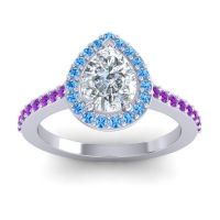 Pear Shape Halo Leta Ring