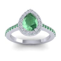 Pear Shape Halo Leta Ring