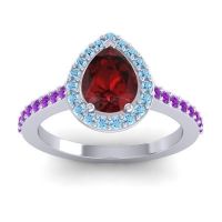 Pear Shape Halo Leta Ring