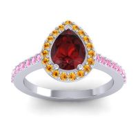 Pear Shape Halo Leta Ring