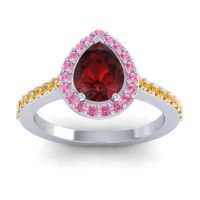 Pear Shape Halo Leta Ring