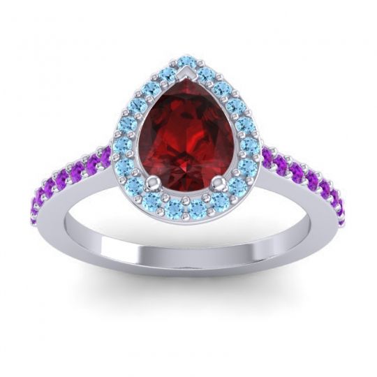 Pear Shape Halo Leta Ring