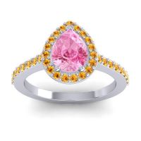 Pear Shape Halo Leta Ring