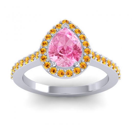 Pear Shape Halo Leta Ring