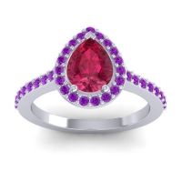 Pear Shape Halo Leta Ring