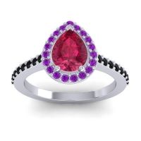 Pear Shape Halo Leta Ring
