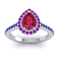 Pear Shape Halo Leta Ring