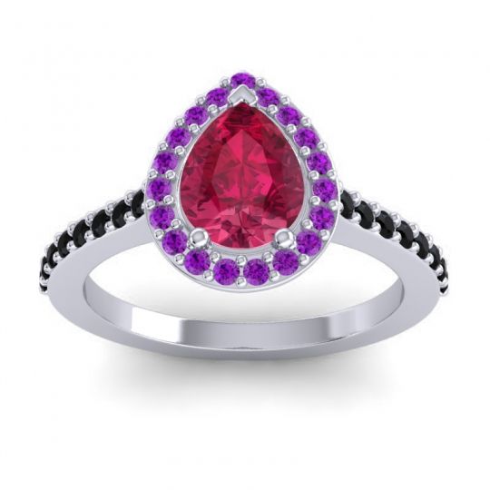 Pear Shape Halo Leta Ring