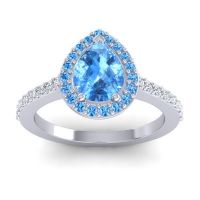 Pear Shape Halo Leta Ring